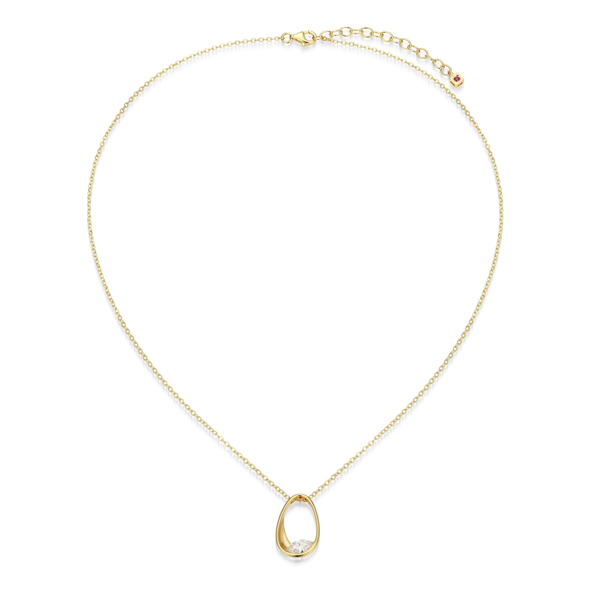 LN0279 - Sculpted Oval Necklace | Paris 1901