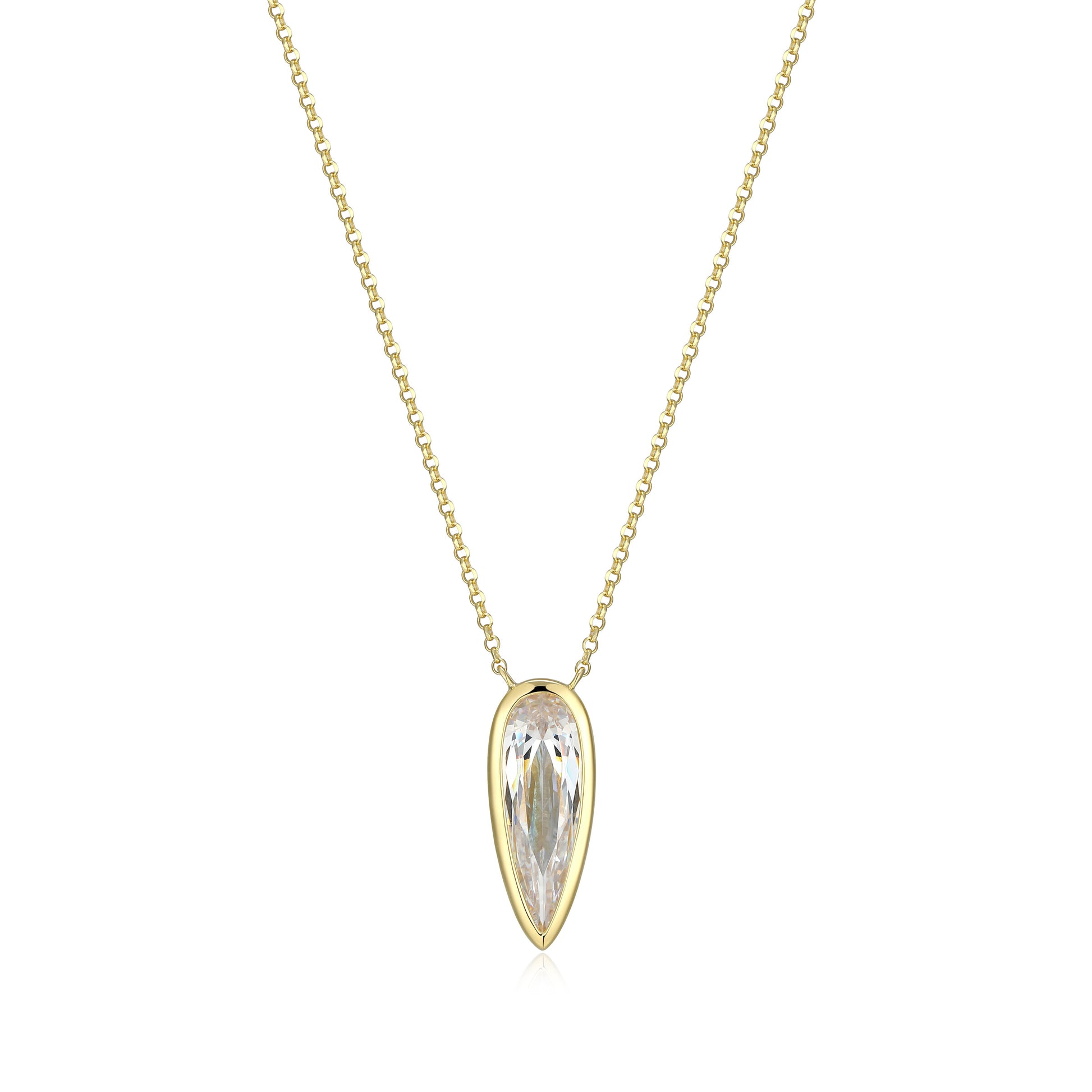 LN0291 - Lustre Inverted Pear Necklace | elle