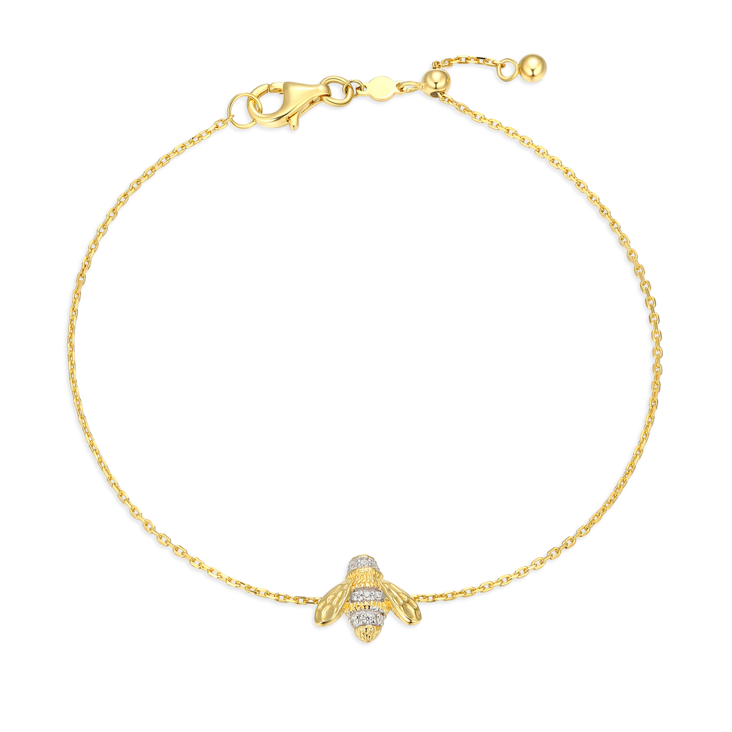Honey Bee Bolo Bracelet in 14K Yellow Gold-Plated Sterling Silver | M by Monte Luna