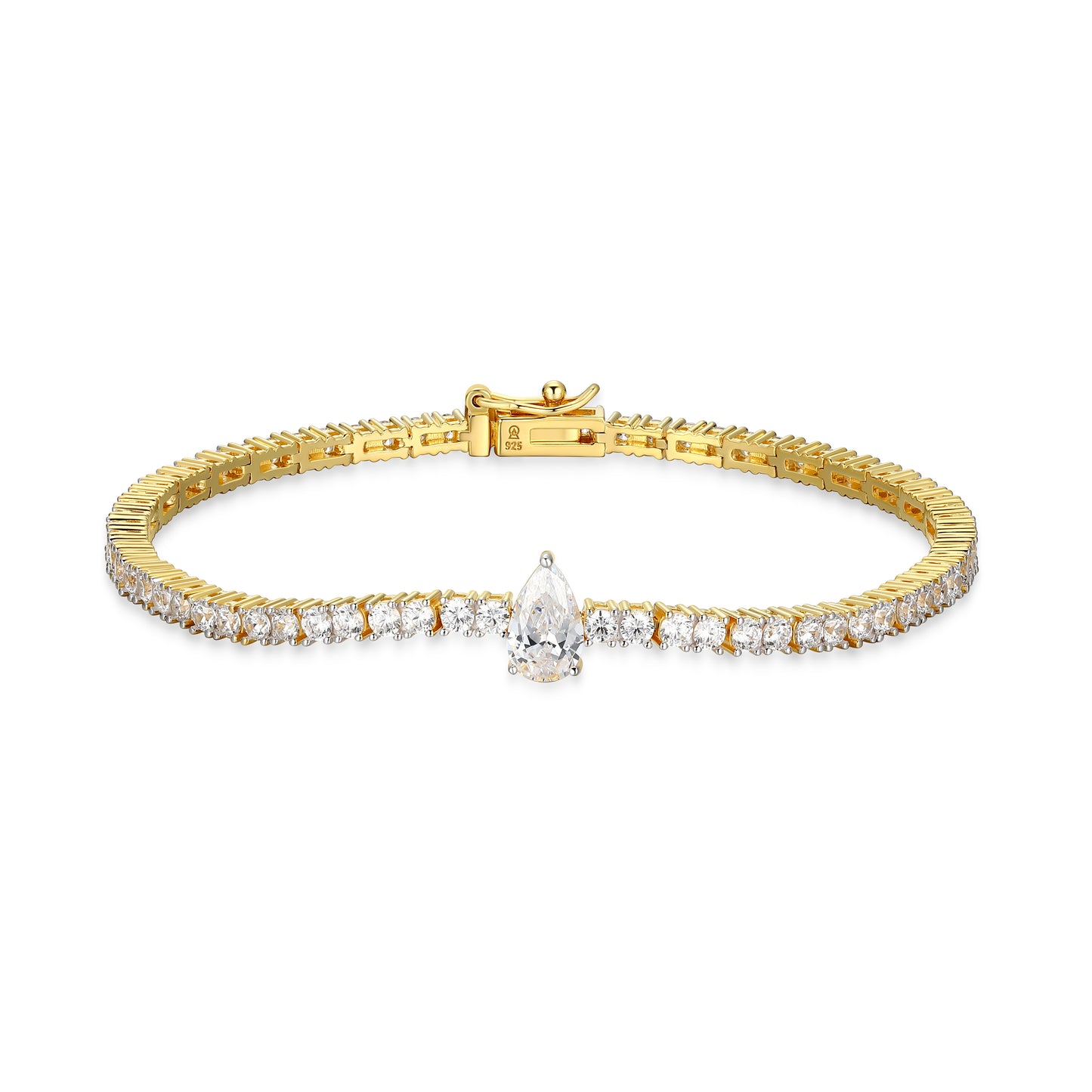 MB0151Y - Pear Solitaire Tennis Bracelet | Monte Luna