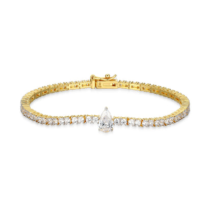 MB0151Y - Pear Solitaire Tennis Bracelet | Monte Luna