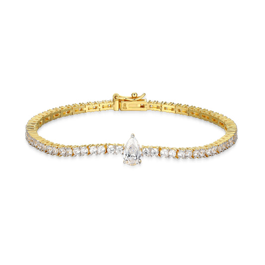 MB0151Y - Pear Solitaire Tennis Bracelet | Monte Luna