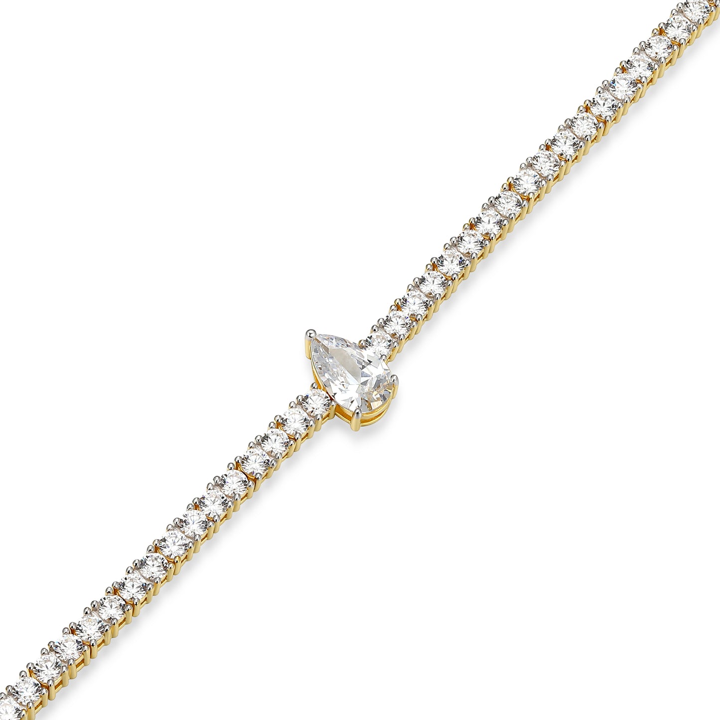 MB0151Y - Pear Solitaire Tennis Bracelet | Monte Luna