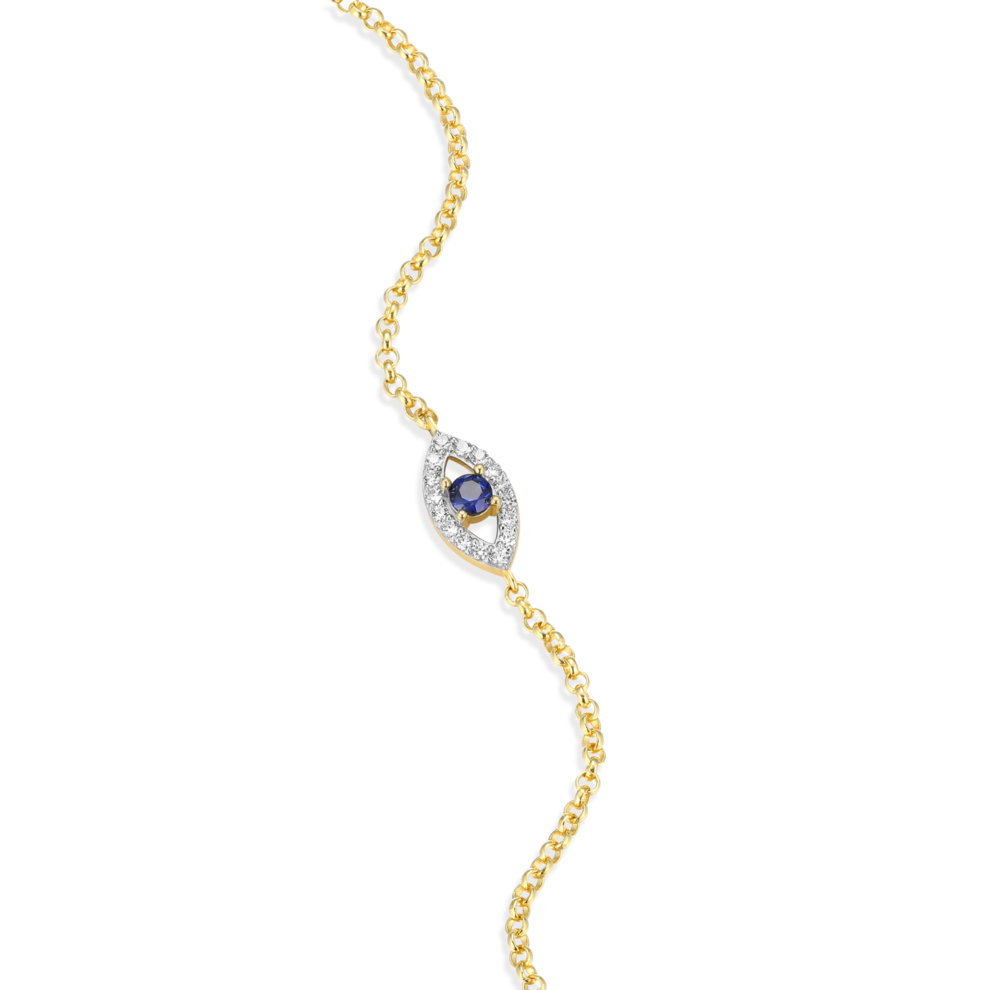 Evil Eye Bolo Bracelet in 14K Yellow Gold-Plated Sterling Silver | M by Monte Luna