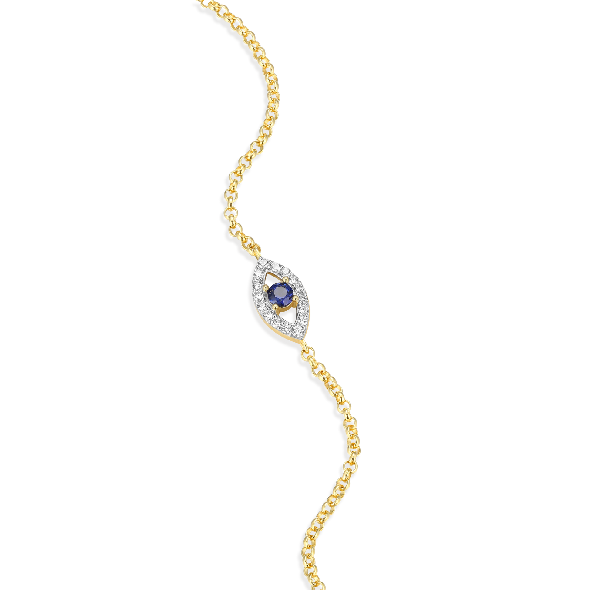 Evil Eye Bolo Bracelet in 14K Yellow Gold-Plated Sterling Silver | M by Monte Luna