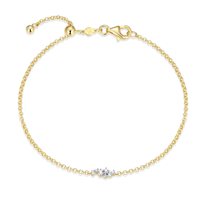 Scattered Lab-Created Diamond Bolo Bracelet in 14K Yellow Gold-Plated Sterling Silver | M by Monte Luna