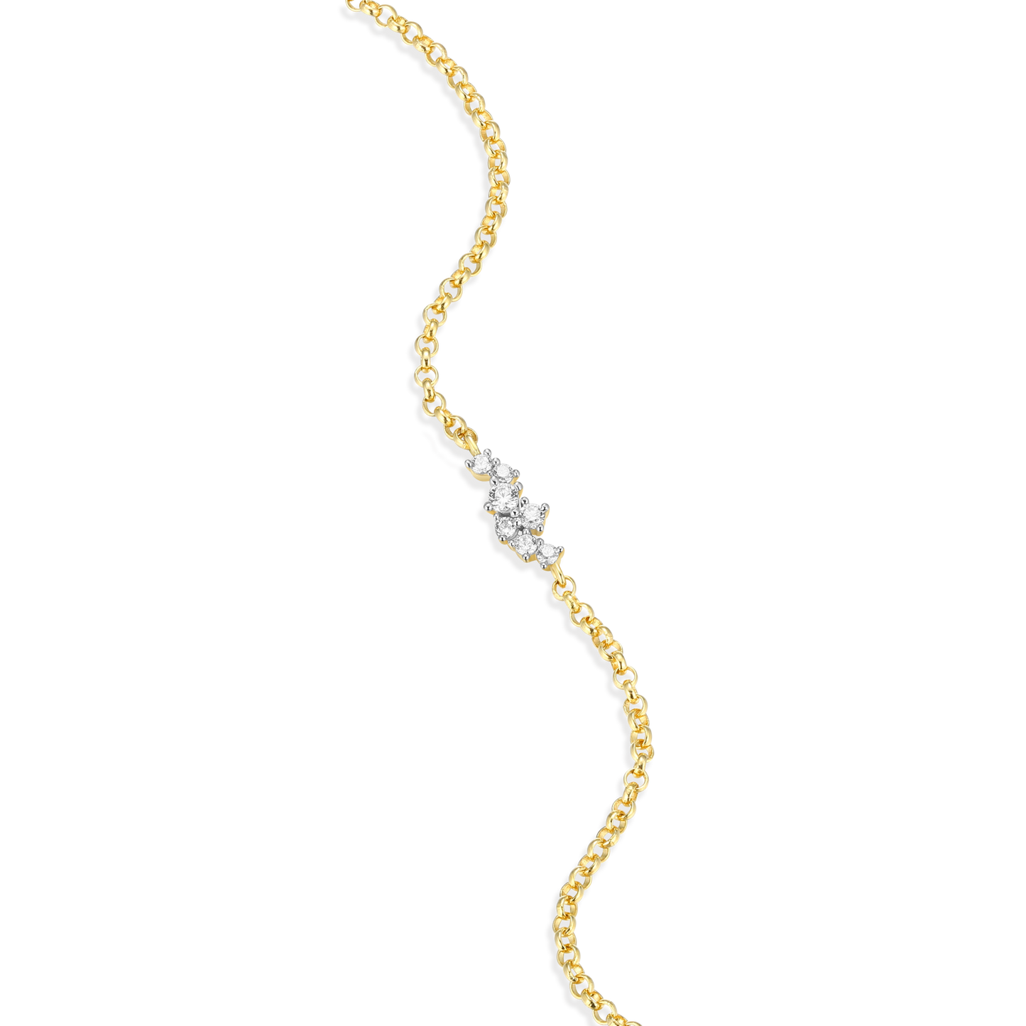 Scattered Lab-Created Diamond Bolo Bracelet in 14K Yellow Gold-Plated Sterling Silver | M by Monte Luna