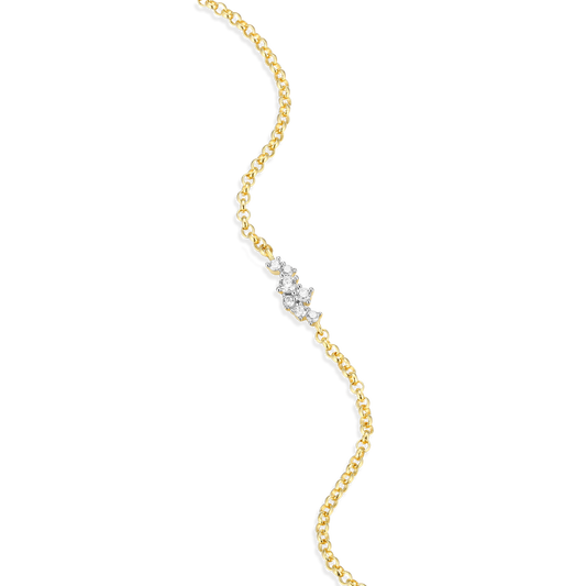 Scattered Lab-Created Diamond Bolo Bracelet in 14K Yellow Gold-Plated Sterling Silver | M by Monte Luna