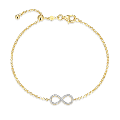 Infinity Bolo Bracelet in 14K Yellow Gold-Plated Sterling Silver | M by Monte Luna