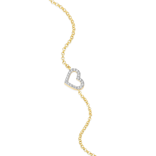 Open Heart Bolo Bracelet in 14K Yellow Gold-Plated Sterling Silver | M by Monte Luna