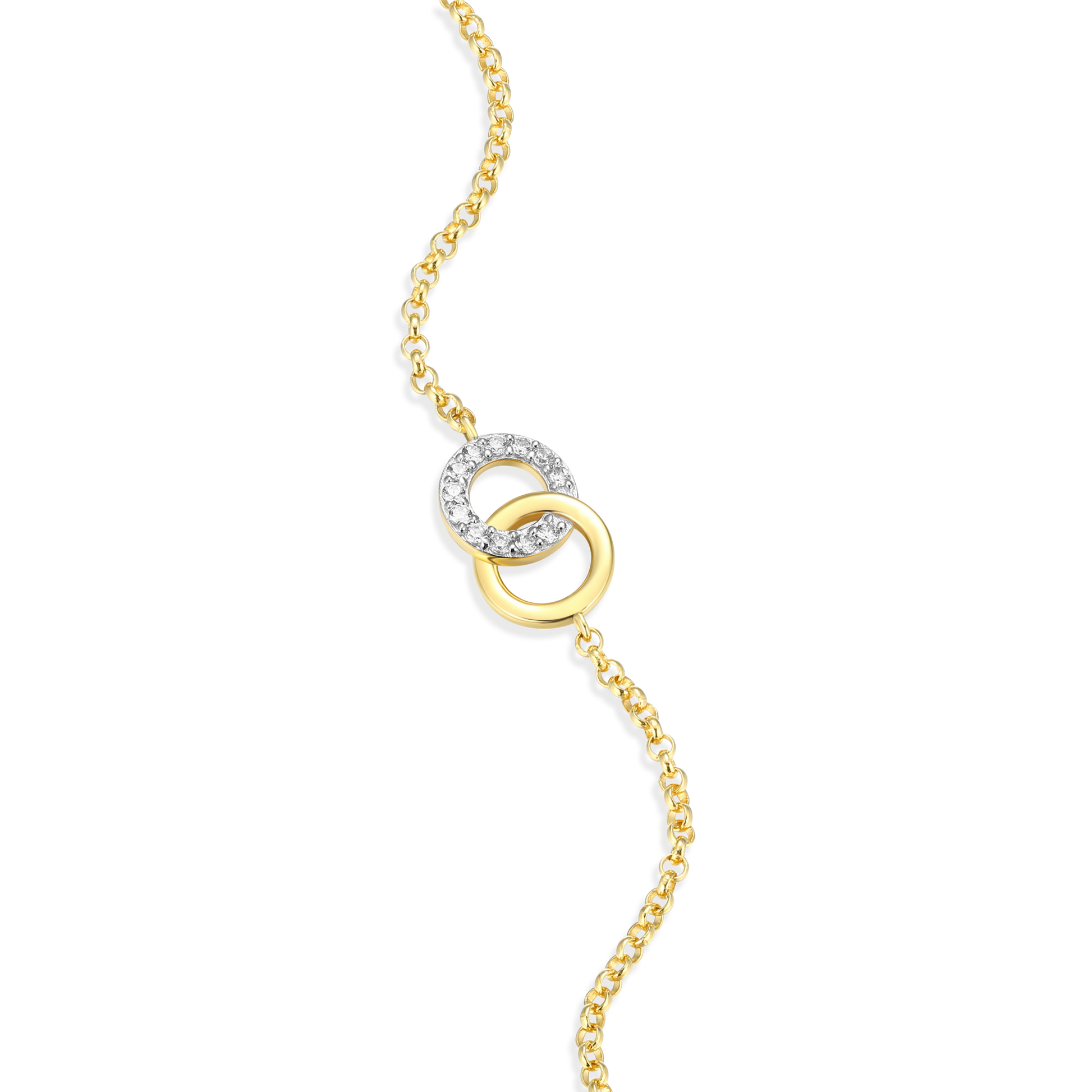 Twin Circle Bolo Bracelet in 14K Yellow Gold-Plated Sterling Silver | M by Monte Luna