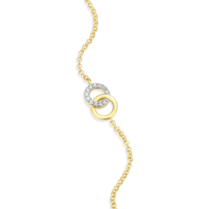 Twin Circle Bolo Bracelet in 14K Yellow Gold-Plated Sterling Silver | M by Monte Luna