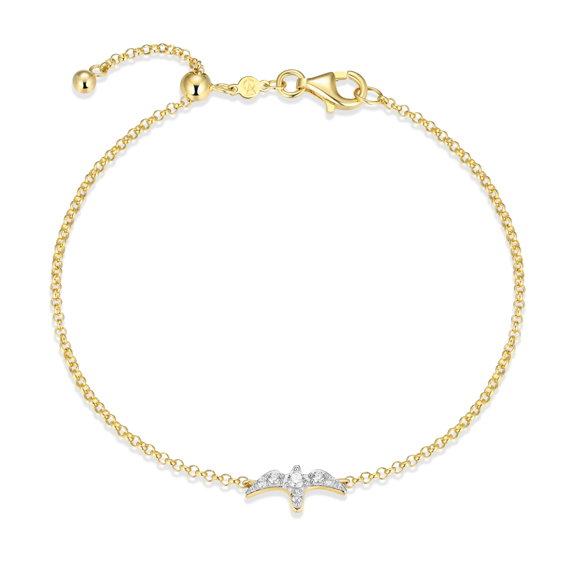 Bird Bolo Bracelet in 14K Yellow Gold-Plated Sterling Silver | M by Monte Luna