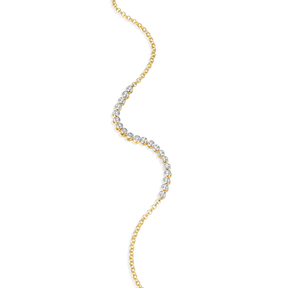 Lab-Created Diamond Line Tennis Bolo Bracelet in 14K Yellow Gold-Plated Sterling Silver | M by Monte Luna