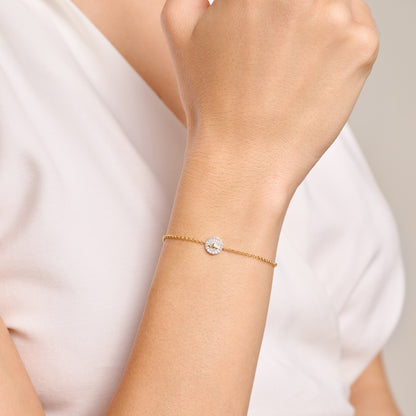 Lotus Tag Bolo Bracelet in 14K Yellow Gold-Plated Sterling Silver | M by Monte Luna