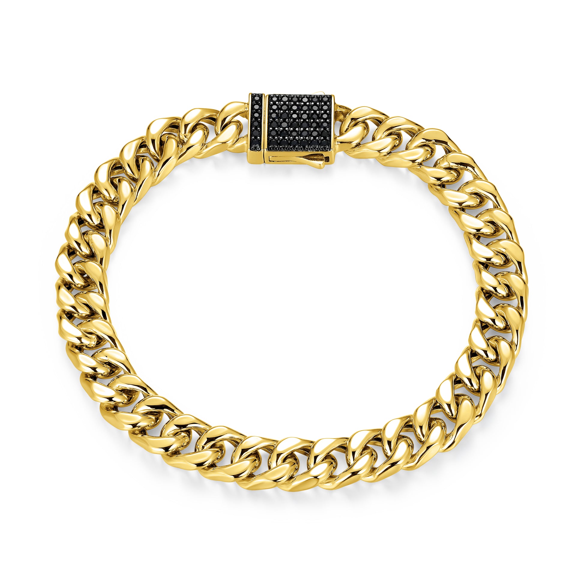 UB0119 - Links Genuine Black Sapphire Cuban Chain Bracelet | ethos