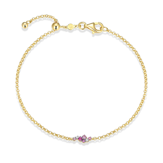 Scattered Ombre Lab-Created Ruby & Diamond Bolo Bracelet in 14K Gold & Rhodium-Plated Sterling Silver | M by Monte Luna