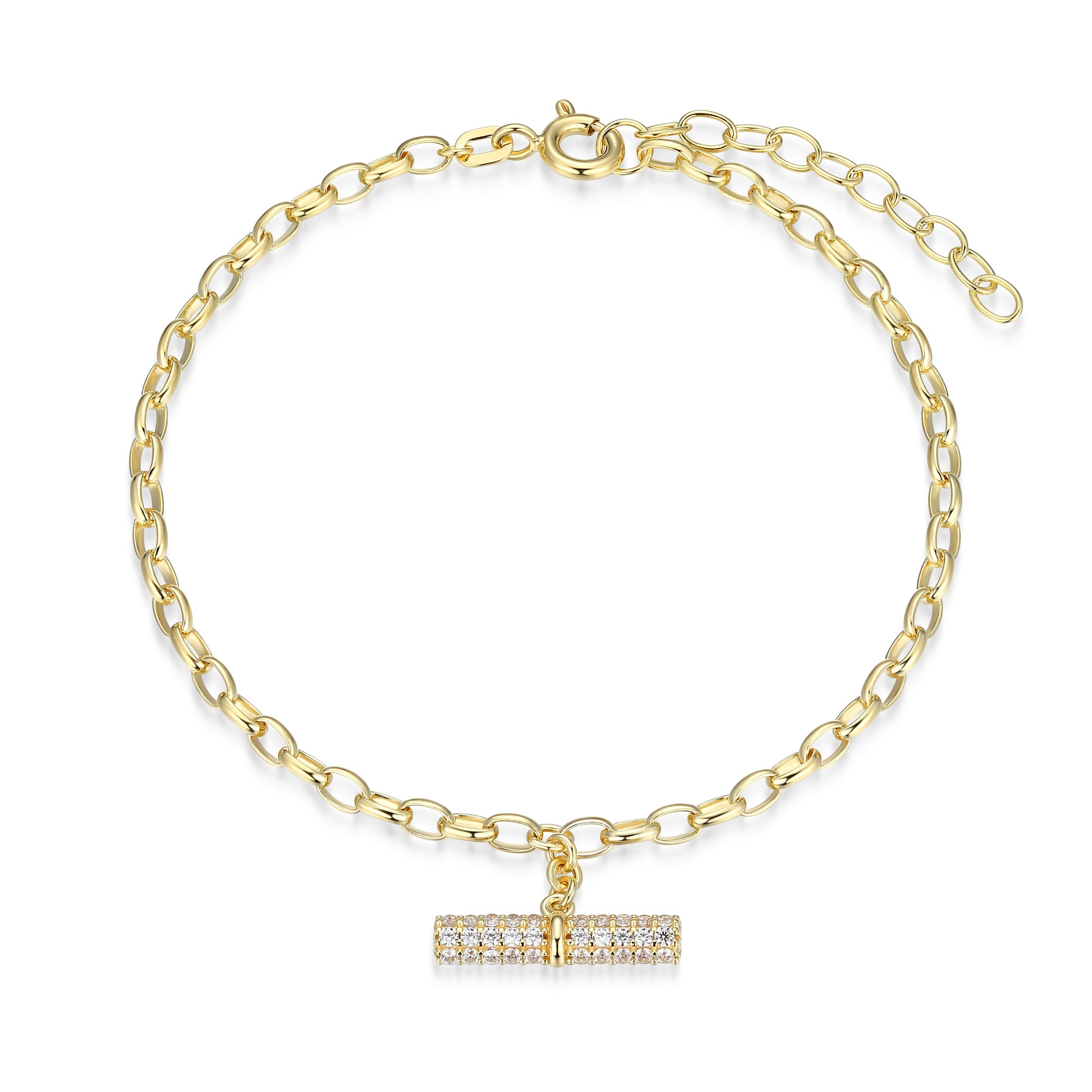 RB0192 - Gold Bar Charm Bracelet | reign