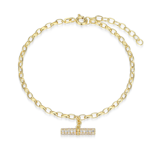 RB0192 - Gold Bar Charm Bracelet | reign