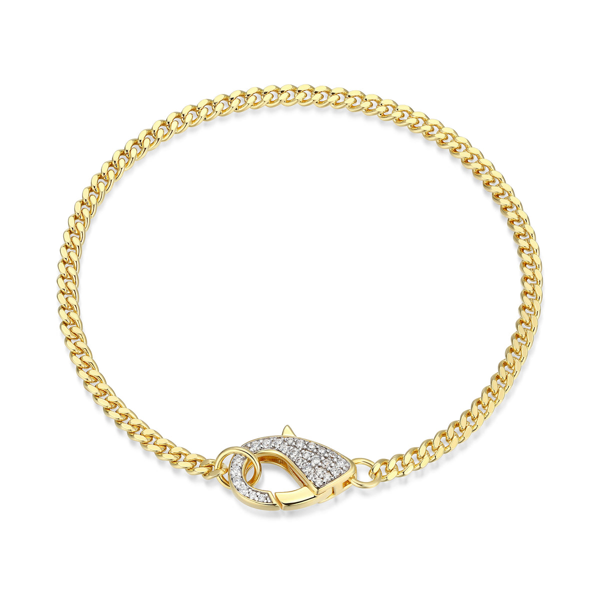MB0108 - Pave Clasp Lab-Created Diamond Bracelet | Monte Luna