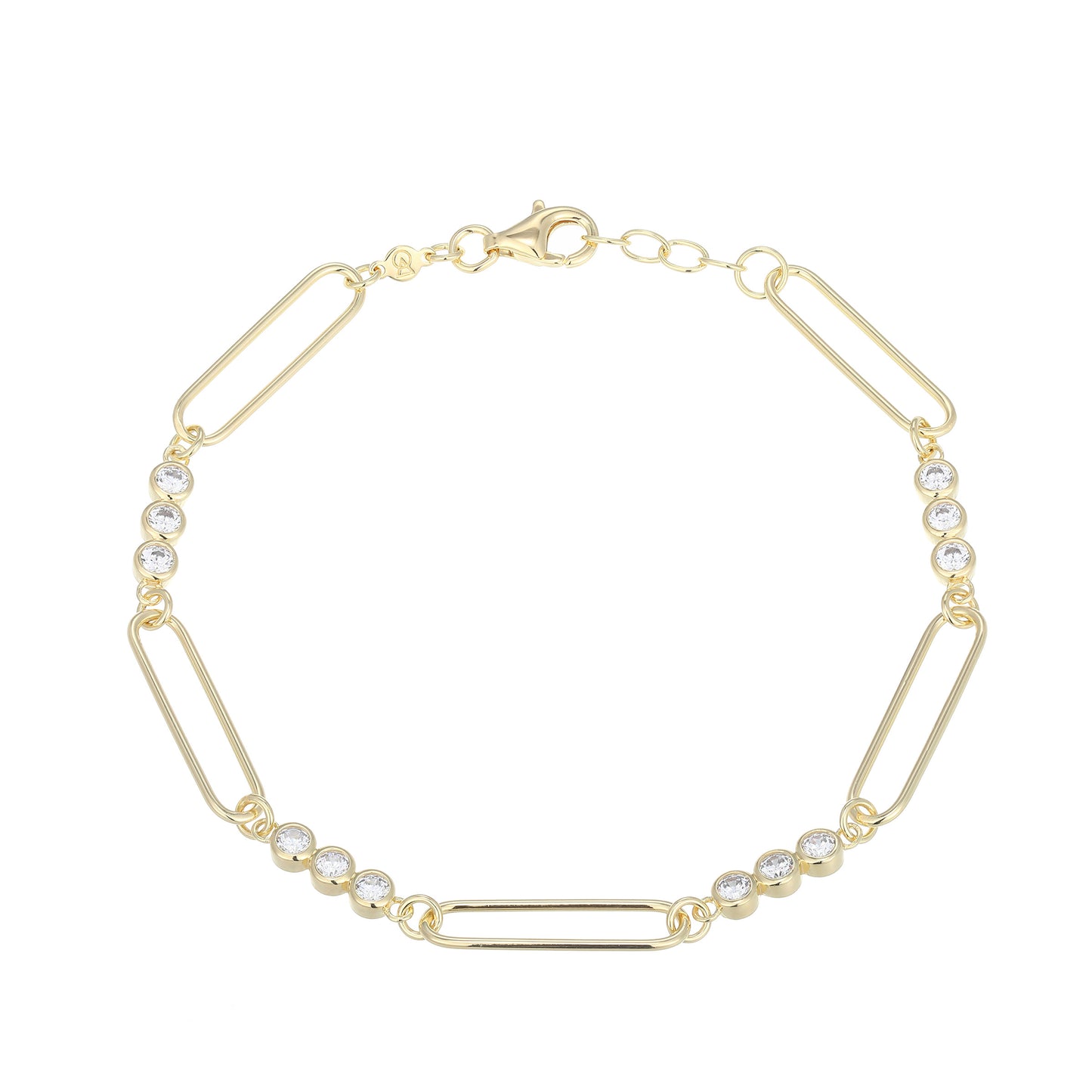 MB0120 - Bezel Paperclip Lab-Created Diamond Bracelet | Monte Luna