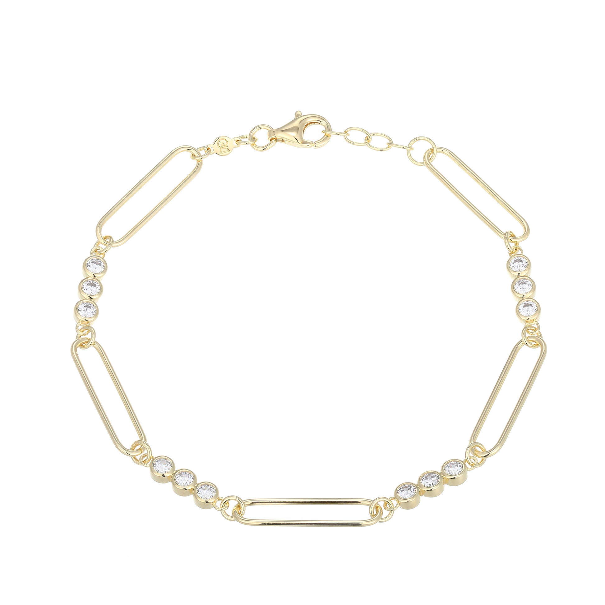 MB0120 - Bezel Paperclip Lab-Created Diamond Bracelet | Monte Luna