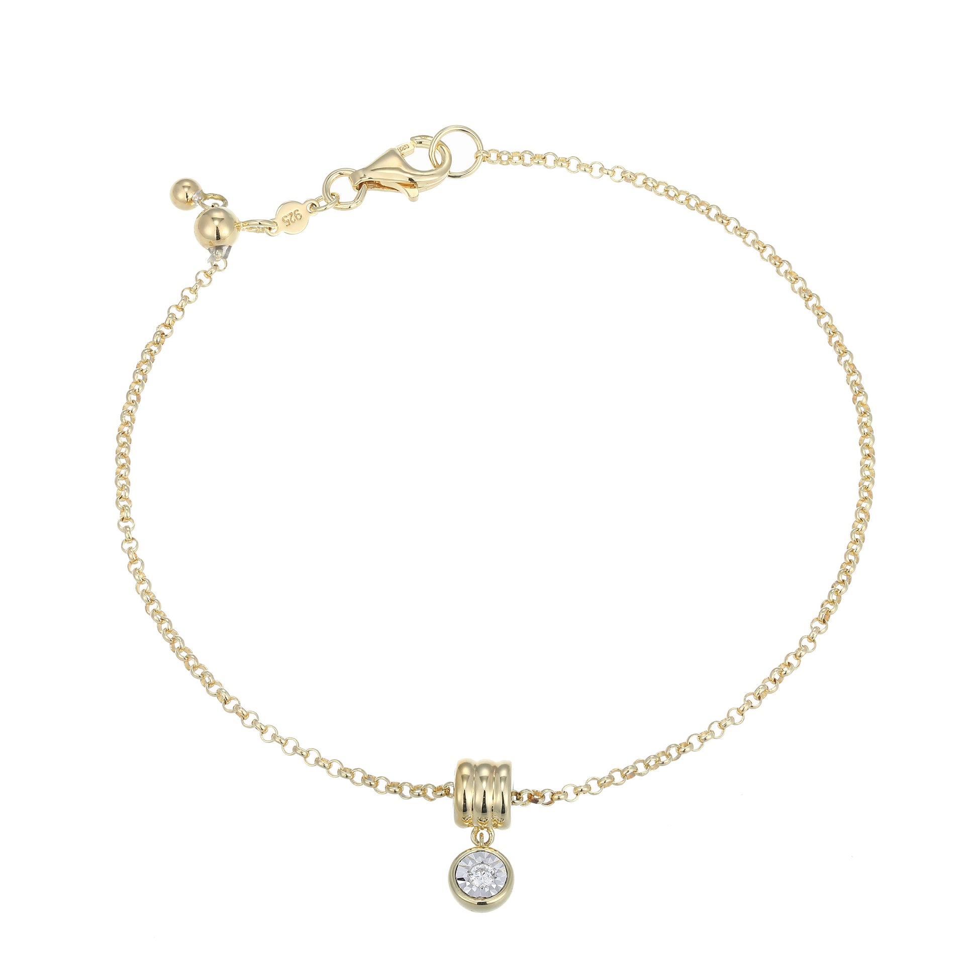 BB0272Y - Barrel Charm Lab-Created Diamond Bolo Bracelet | m by monte luna