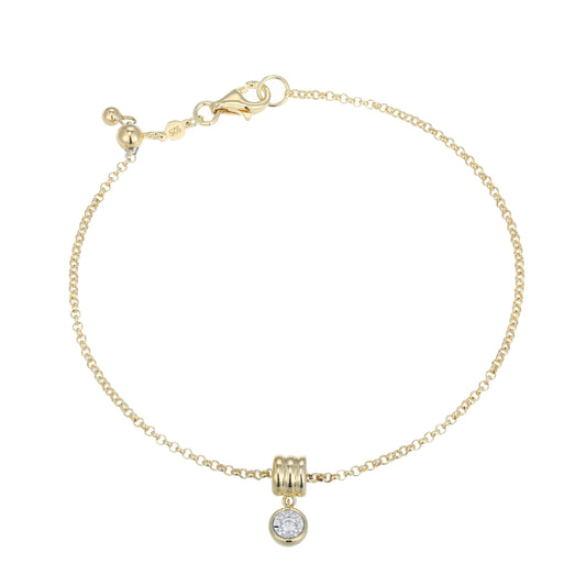 BB0272Y - Barrel Charm Lab-Created Diamond Bolo Bracelet | m by monte luna