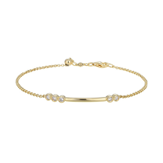 BB0254Y - Lab-Created Diamond Bar Bolo Bracelet | m by monte luna