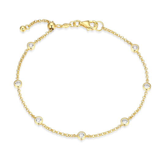MB0111 - Essentials Small Station Lab-Created Diamond Bracelet | Monte Luna