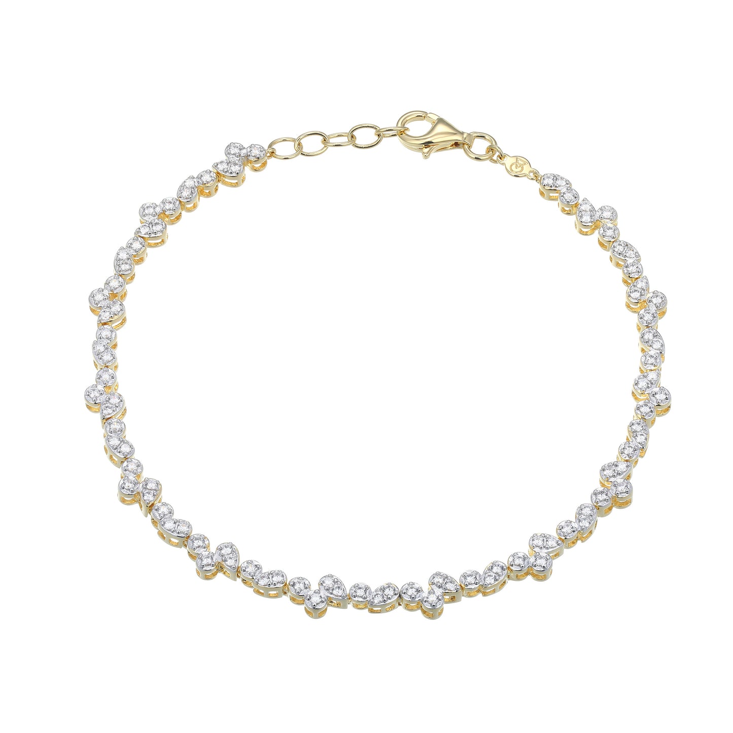 MB0123 - Pear/Round Lab-Created Diamond Tennis Bracelet | Monte Luna