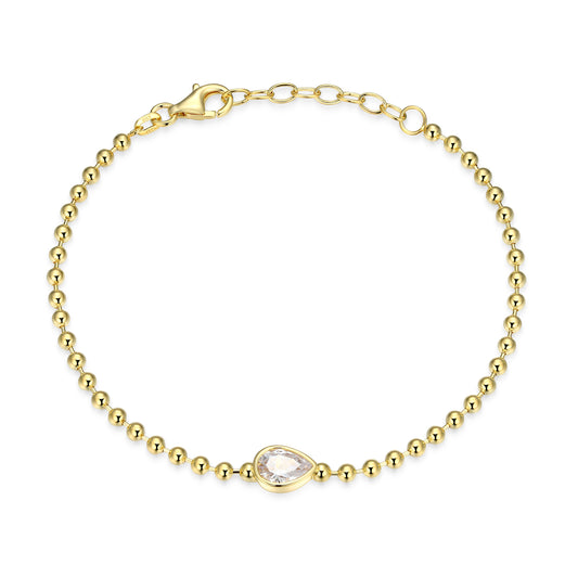 RB0181 - Pear-Cut CZ Beaded Bracelet | reign