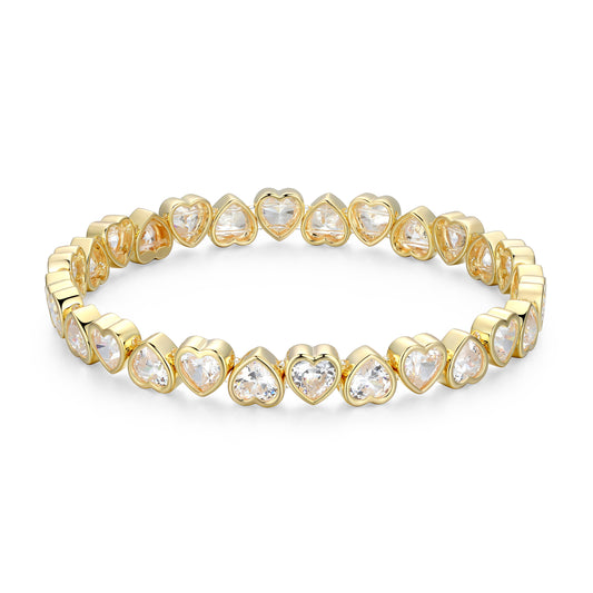 RB0200Y - Heart CZ Stretch Bracelet | reign