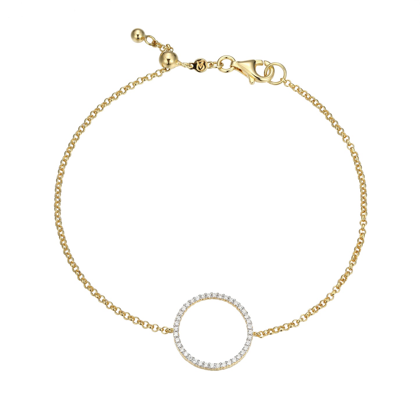 BB0275Y - Open Circle Lab-Created Diamond Bolo Bracelet | m by monte luna