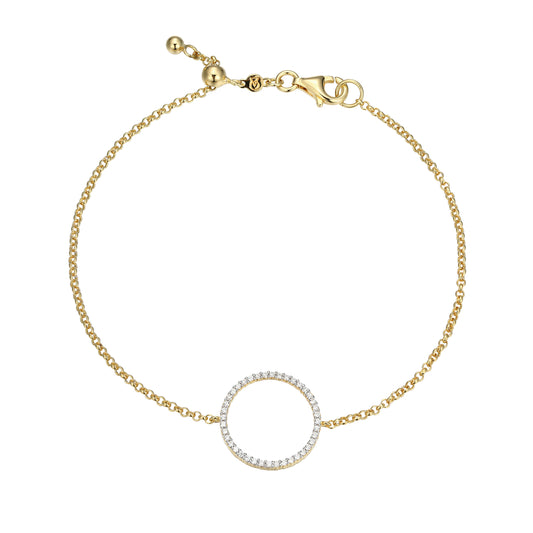 BB0275Y - Open Circle Lab-Created Diamond Bolo Bracelet | m by monte luna