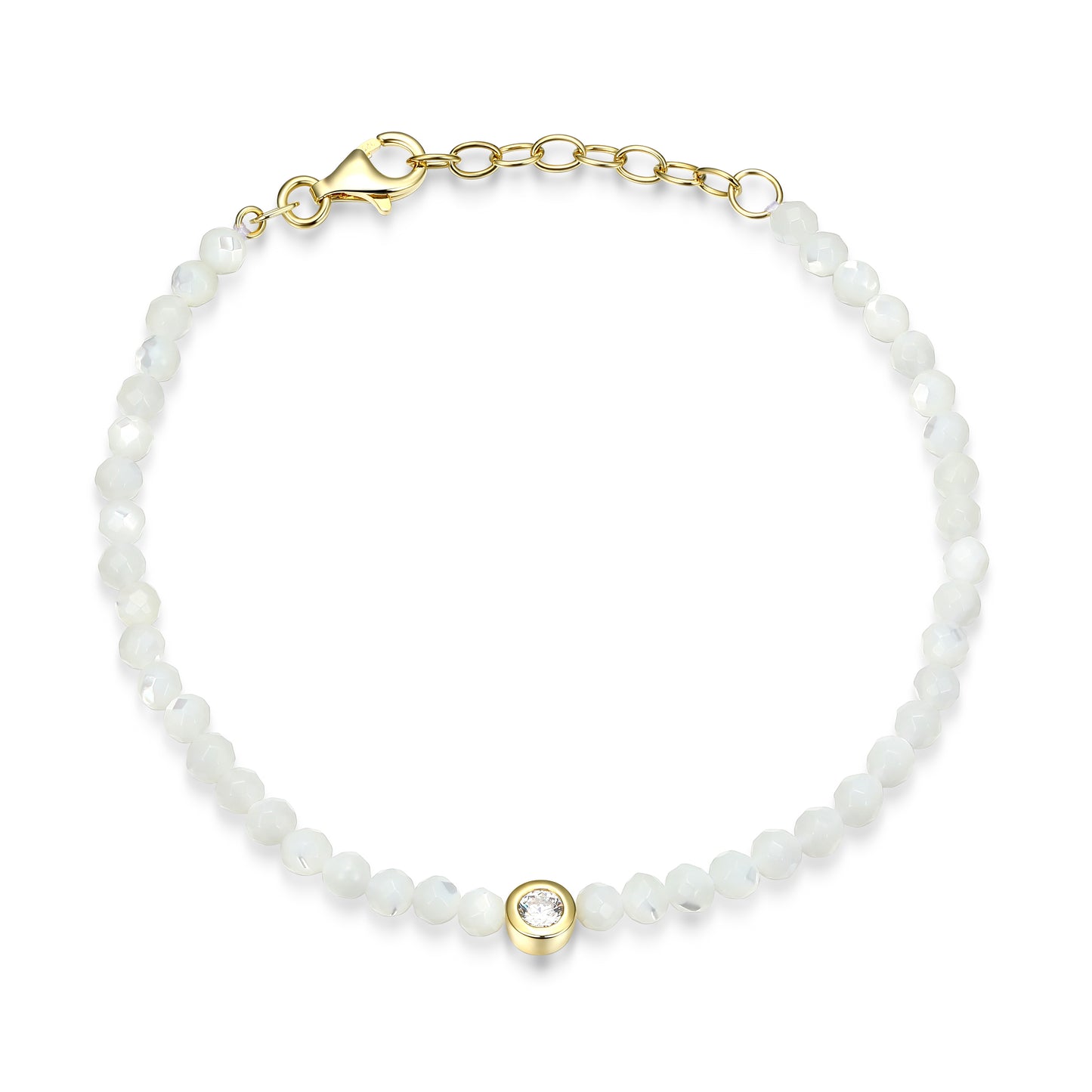 RB0206S - Mother-of-Pearl CZ Station Bracelet | reign