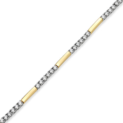MB0137 - Two-Tone Bar Tennis Bracelet | Monte Luna