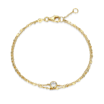 BB0305Y - Lumachina & Forzatina Cable Double Chain Bracelet | m by monte luna