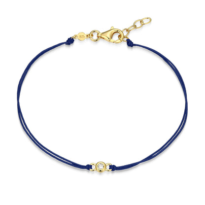BB0318 - Bezel-Set Double Silk Cord Bracelet | m by monte luna