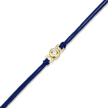 BB0319 - Bezel-Set Double Silk Cord Bracelet | m by monte luna