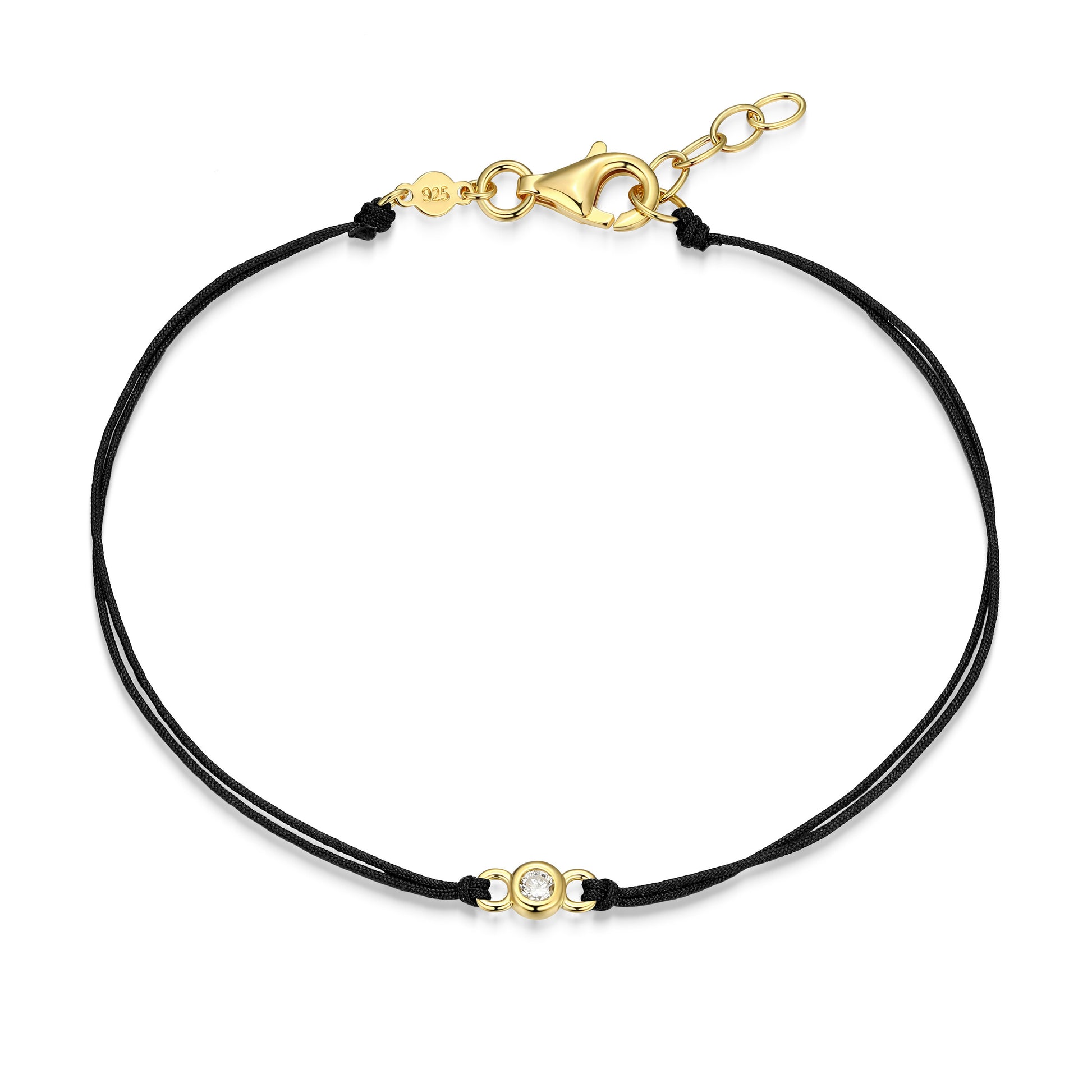 BB0319 - Bezel-Set Double Silk Cord Bracelet | m by monte luna