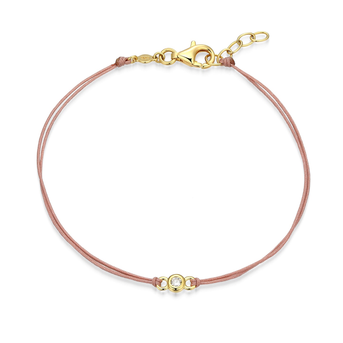 BB0321 - Bezel-Set Double Silk Cord Bracelet | m by monte luna