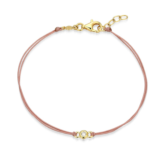 BB0321 - Bezel-Set Double Silk Cord Bracelet | m by monte luna