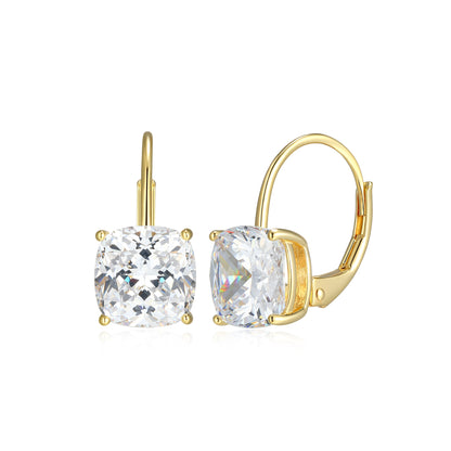 RE0185Y - Cushion-Cut CZ Leverback Earrings | reign