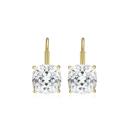 RE0185Y - Cushion-Cut CZ Leverback Earrings | reign