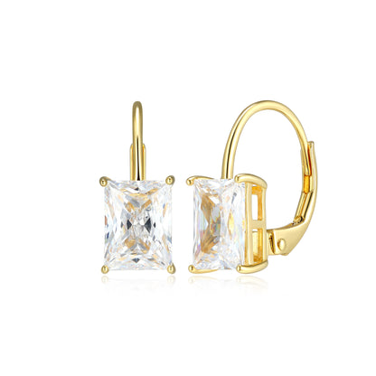 RE0186Y - Straight Baguette-Cut CZ Leverback Earrings | reign