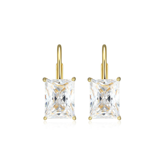 RE0186Y - Straight Baguette-Cut CZ Leverback Earrings | reign