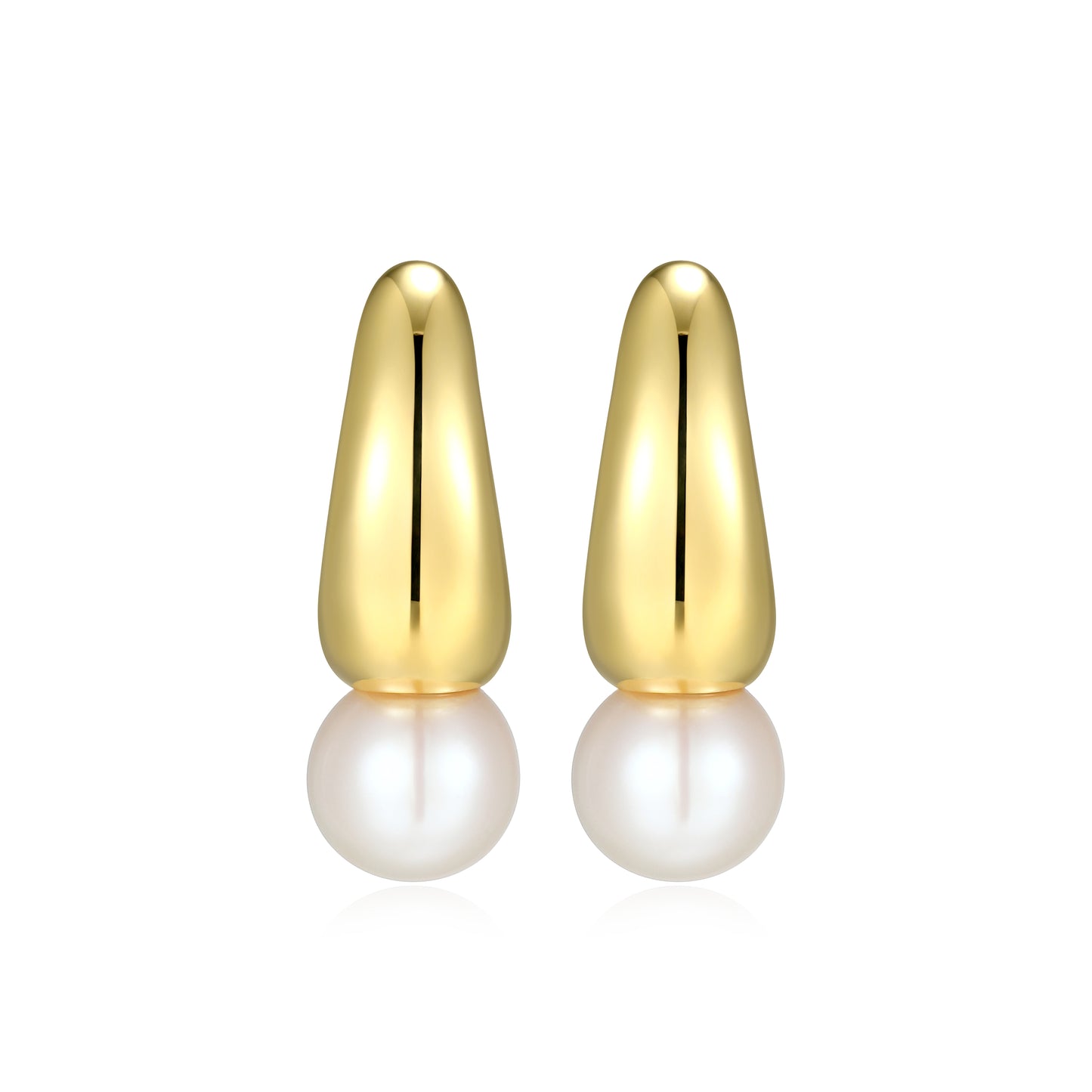 RE0207Y - Freshwater Pearl J-Huggie Earrings | reign