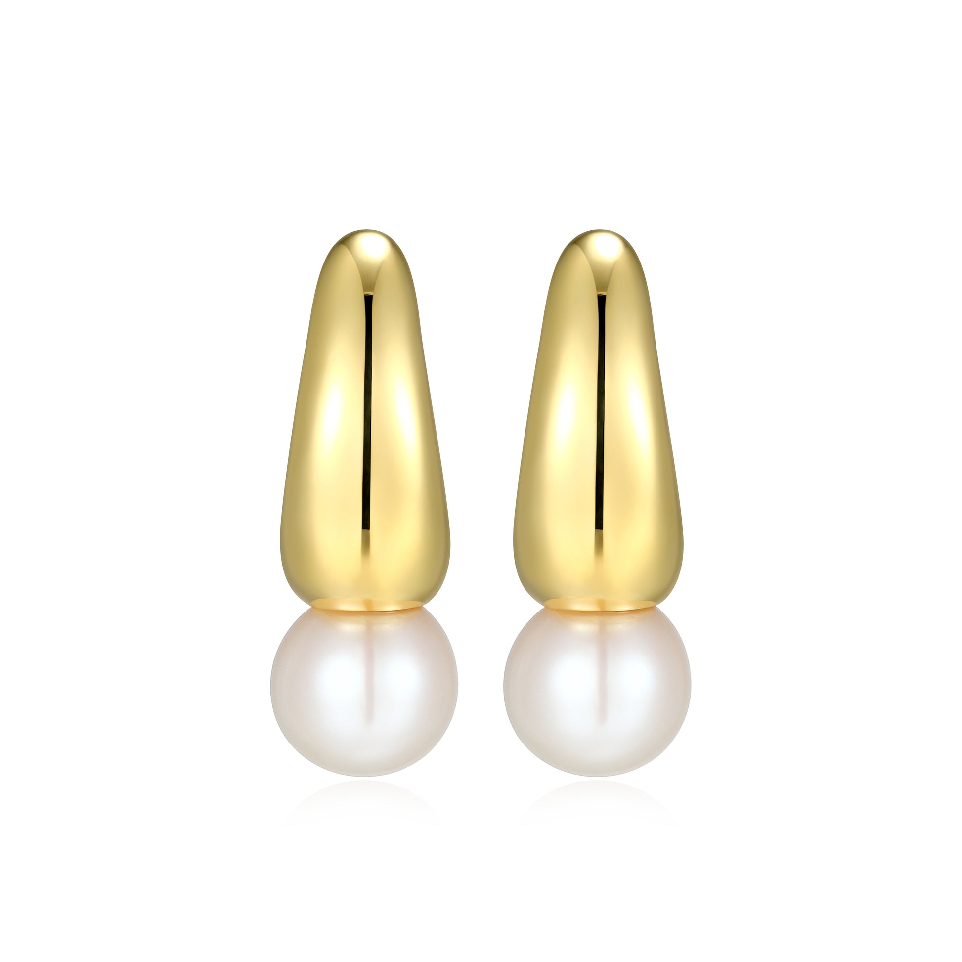 RE0207Y - Freshwater Pearl J-Huggie Earrings | reign