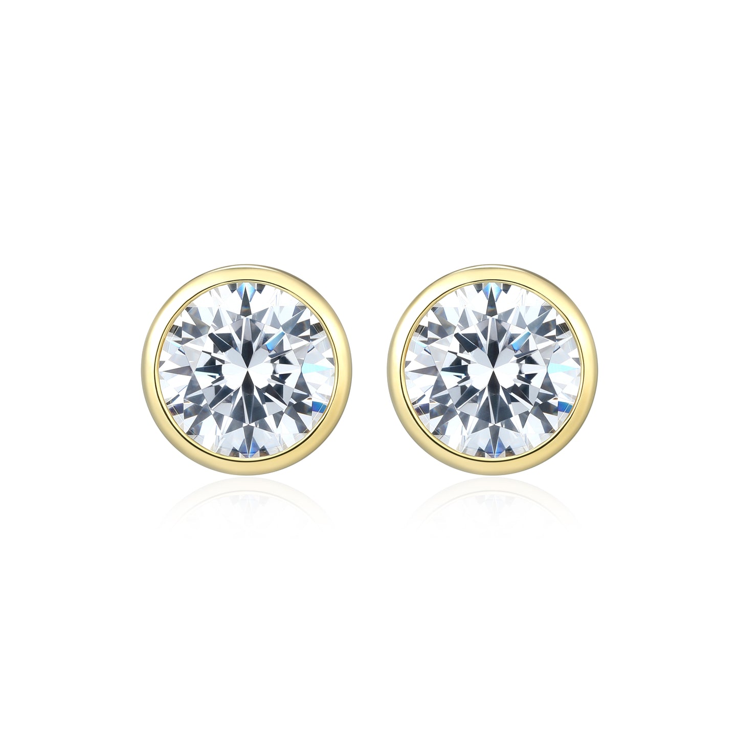 RE0183Y - Round-Cut CZ Stud Earrings | reign